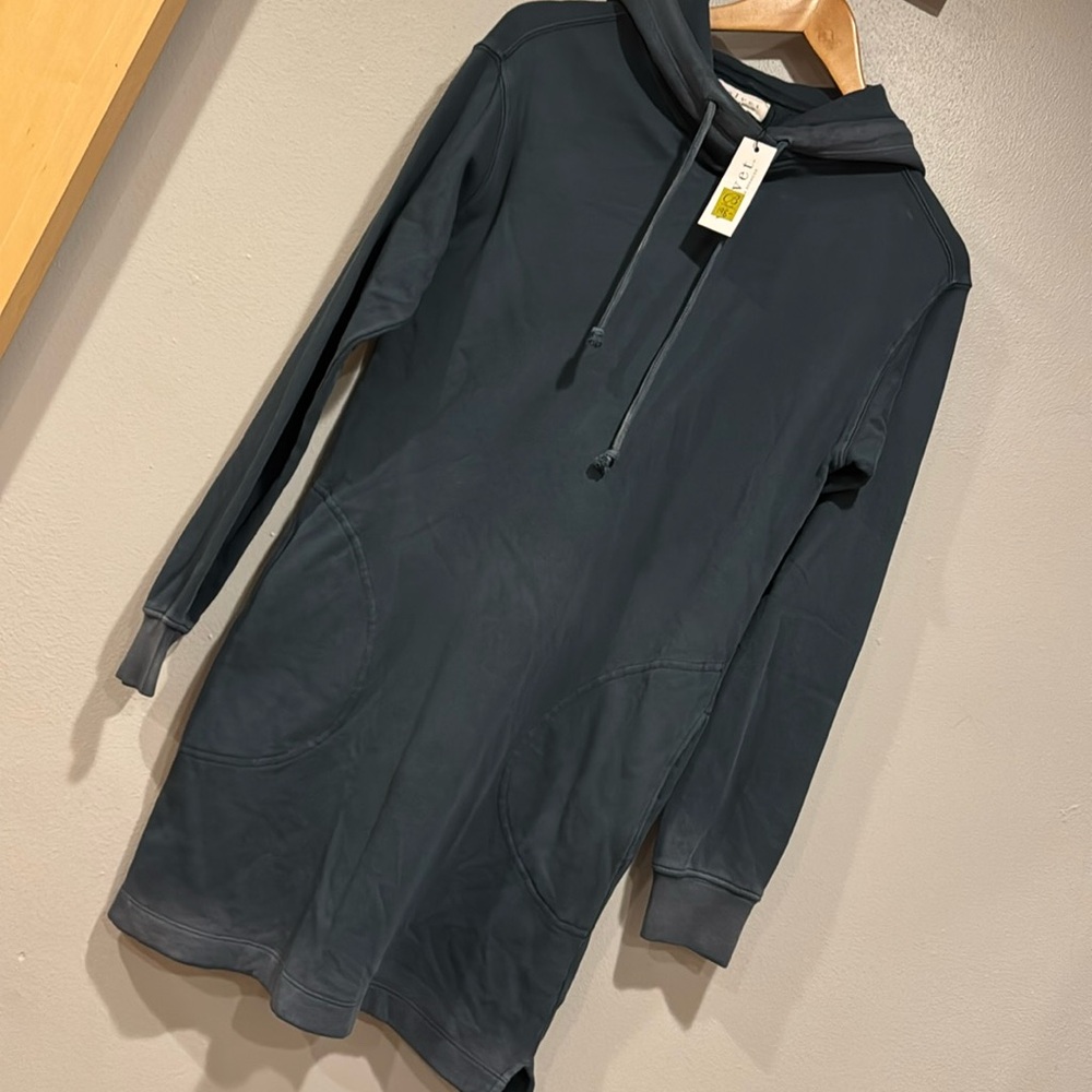 🍀 NWT hand dyed Hooded sweatshirt dress Velvet by Graham & Spencer sz XS